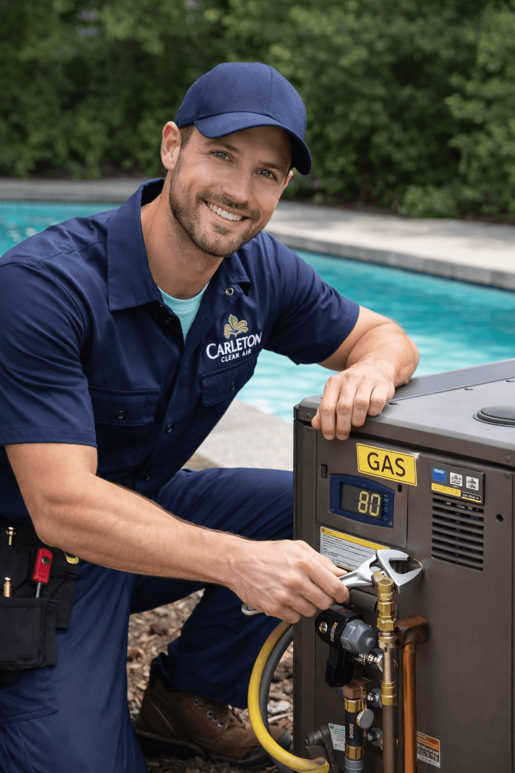 Pool heater installation by Carleton Clean Air